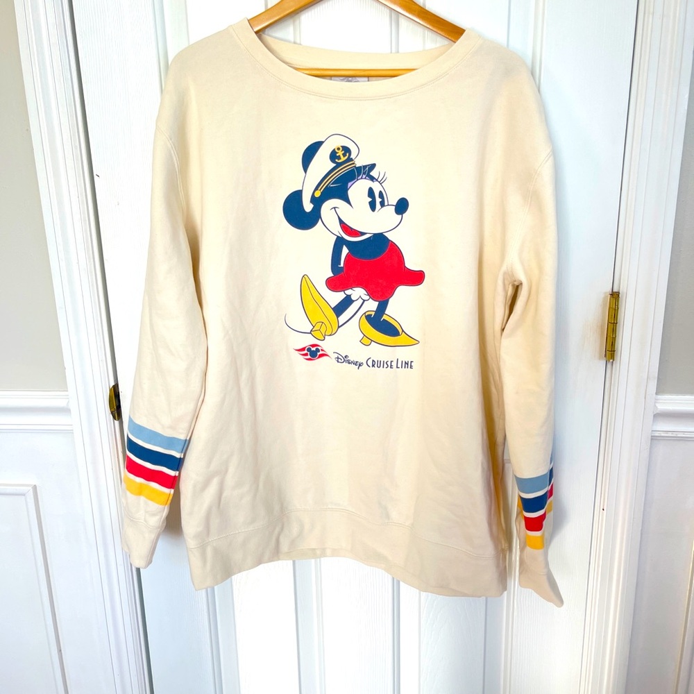 Disney Cream Minnie Mouse Top with Red and Blue Accents